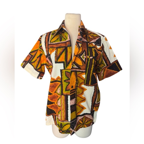 RARE Vintage Malihini Multicolor Geometric Print Shirt. - Picture 5 of 5